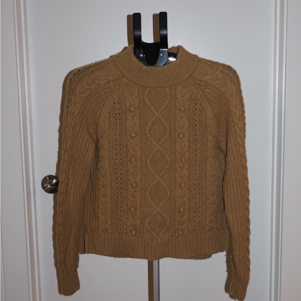 JCrew Cable Knit Tan Sweater